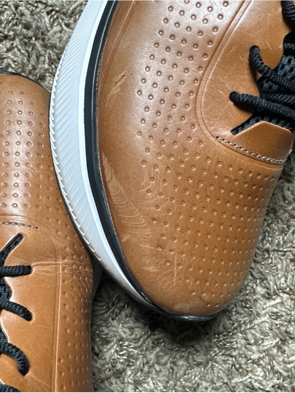 Johnston & Murphy Tan Leather Perforated Golf walking Sneakers Size 11M - Picture 8 of 8